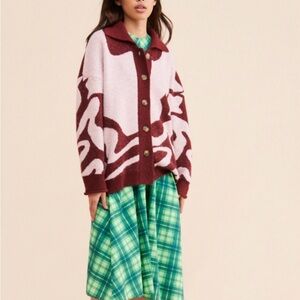 Damson Madder Ecru Knit Cardigan